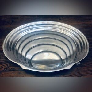 Clamshell Shaped Silver 15” Large Platter Made in Mexico
